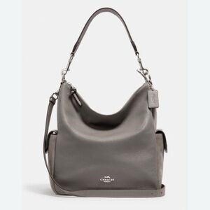 Coach Pennie Heather Gray Leather Hobo Hand Shoulder Bag Suede‎ NWT